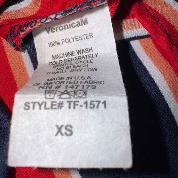 Veronica M Red Navy White Striped Camisole Sleeveless Blouse - Picture 7 of 8